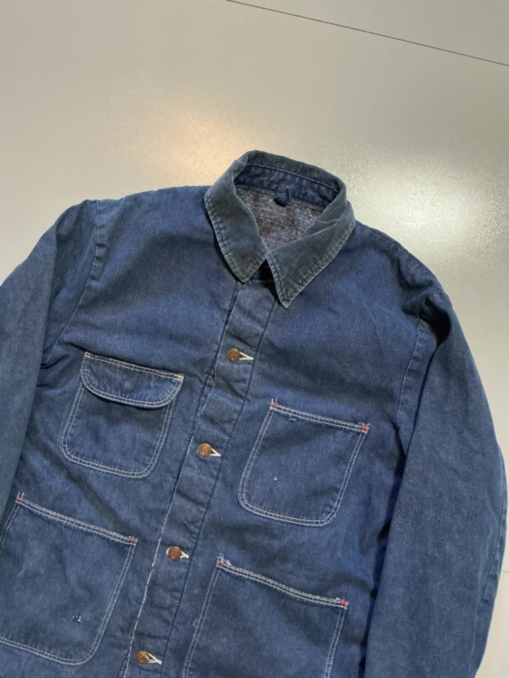 Vintage 70s Wrangler Blanket Lined Workwear Denim Chore Jean USA Made Jacket - Picture 5 of 16